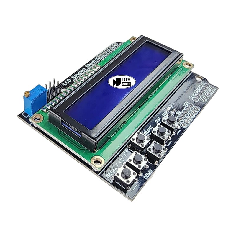 DIYables LCD 1602 Keypad Shield for Arduino Uno R3/R4, Mega, Integrated Keypad and Display for Arduino Projects, 1 Pack - Image 4